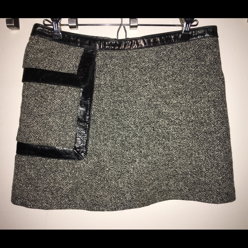 BEBE Tweed Mini Skirt Winter Pocket + Belt 2in1